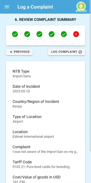 EAC app screen
