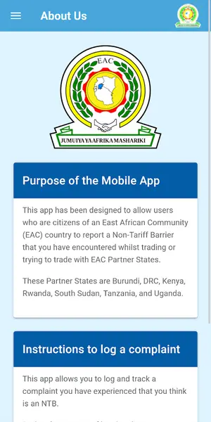 EAC app screen