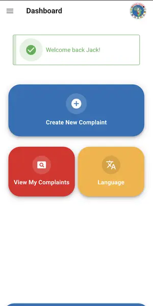 ECCAS app screen